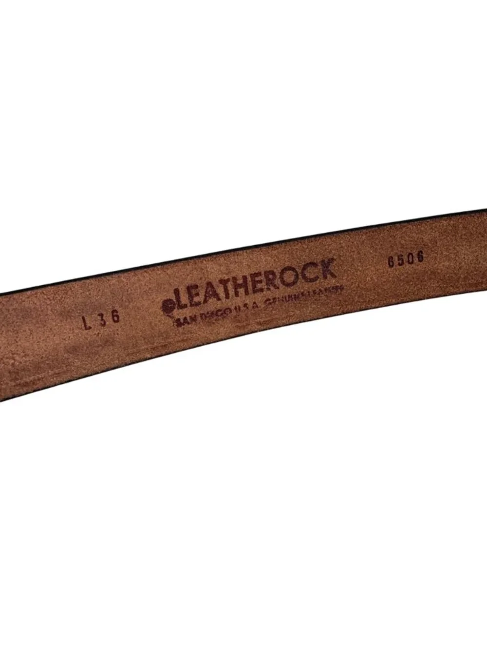 Leatherock Black Embossed Leather Belt Large Silver Tone Studded Cross Bluckle